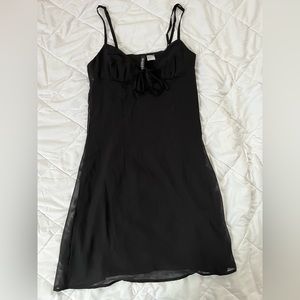H&M Tie-Front Black Dress